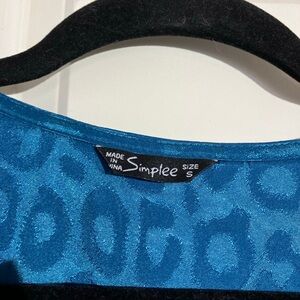 Simplee Apparel Blue Leopard Print Dress